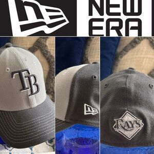 New Era 39Thirty Flex Fit Hat - Tampa Bay Rays Platinum Classic - Small/Medium